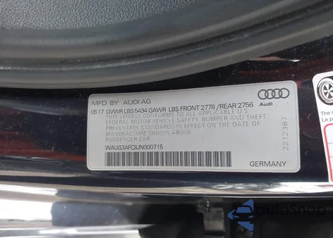 2018 Audi A6 3.0T Premium from USA, damaged, VIN WAUG3AFC8JN000715